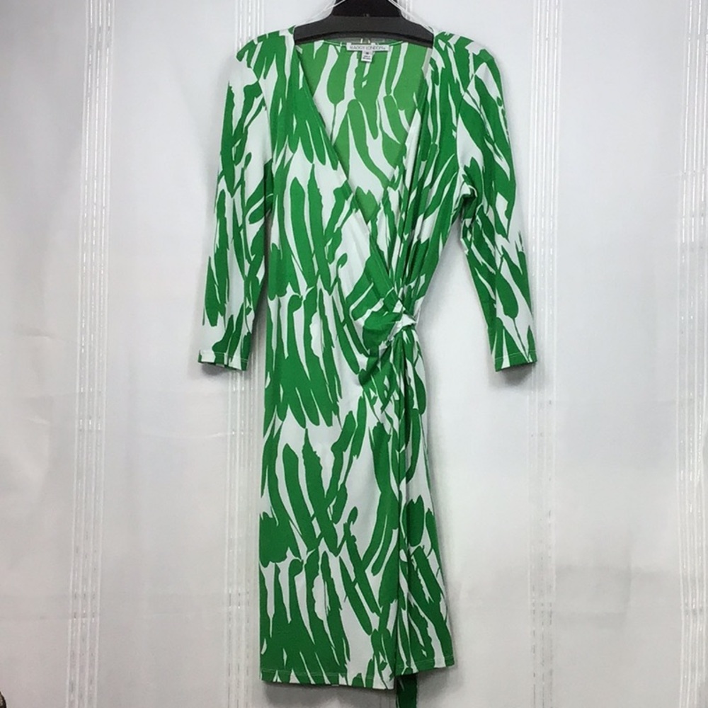 💚 Maggy London Full Wrap Three-Quarter Sleeves Knee Length Sz.14